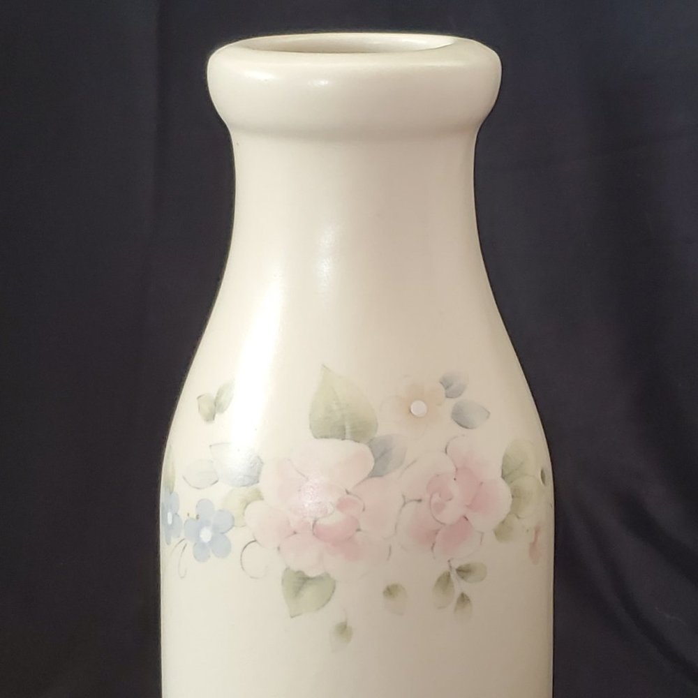Pfaltzgraff Milk Bottle in the pattern of Tea Rose